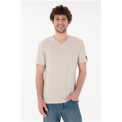 Erkek Regular Fit  V Yaka Taş Basic Tişört