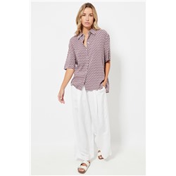 Pantalón wide leg de lino - Blanco