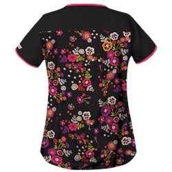 UA Fiesta Flowers Black Scrub Top