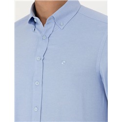 Açık Mavi Slim Fit Uzun Kollu Gömlek