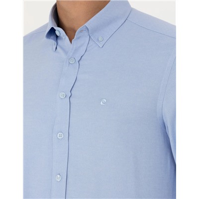 Açık Mavi Slim Fit Uzun Kollu Gömlek