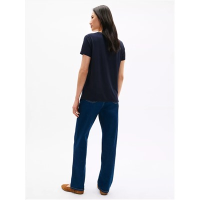 Relaxed Fit Drapey V-Neck T-Shirt
