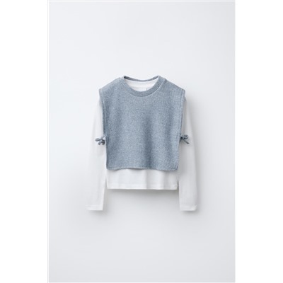 KNITTED VEST T-SHIRT