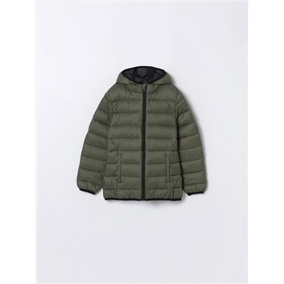 LIGHTWEIGHT HOODED PUFFER JACKET