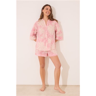 Pijama camisero voile 100% algodón print floral