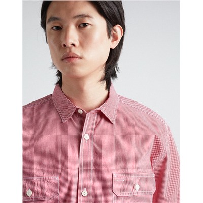 Vichy Short Sleeve Shirt, Men, Red