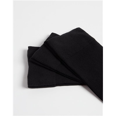 3 Pairs of Cotton Blend Socks Pack, Men, Black