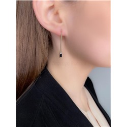 Серьги-пусеты из золочёного серебра с фианитами 925 пробы 2-195з216