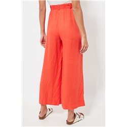 Pantalón wide leg 7/8 de lino cintura alta - Rojo