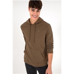 Erkek Haki Basic Sweatshirt