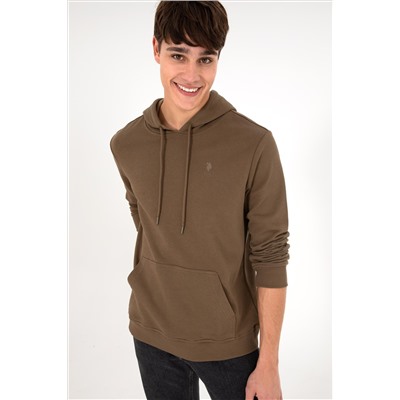 Erkek Haki Basic Sweatshirt