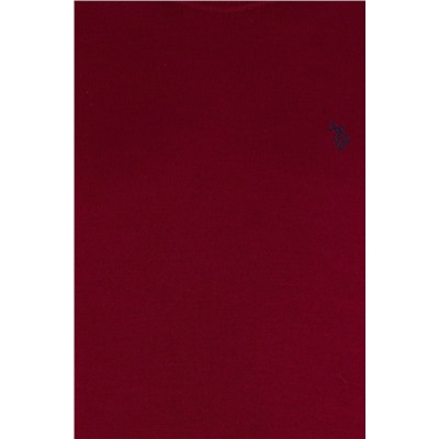 Erkek Bordo Bisiklet Yaka Basic Triko Kazak