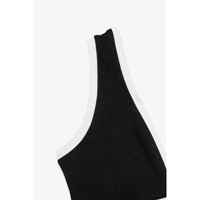 DRESS WITH CONTRAST TRIMS