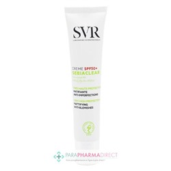 SVR Sebiaclear Crème SPF50 Haute Protection Solaire Matifiante Anti-imperfections 40ml