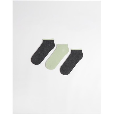 3 Pairs of Invisible Socks Pack, Men, Multicolour