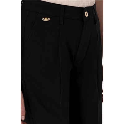 Kadın Siyah Loose Fit Kanvas Pantolon