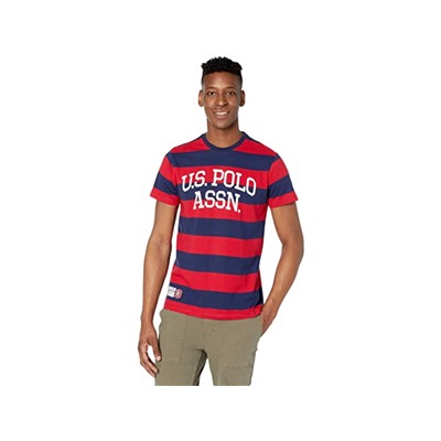 U.S. POLO ASSN. Logo Print Stripe Crew