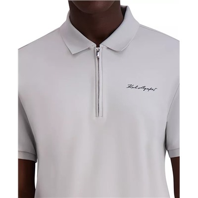 KARL LAGERFELD PARIS Men's Slim Fit Short Sleeve Signature Logo Polo Shirt
