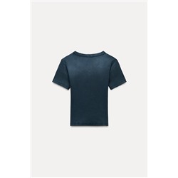 FADED-EFFECT RIB T-SHIRT