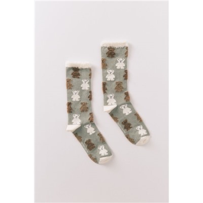 Calcetines largos print osos textura pelo