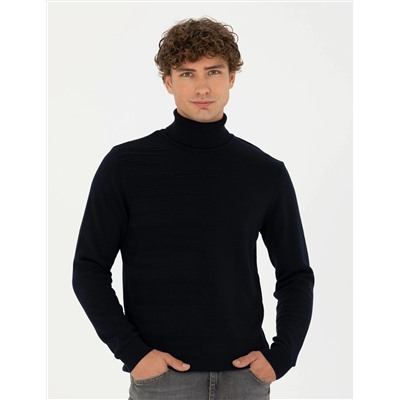 Lacivert Slim Fit Kazak