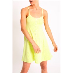 Vestido evasé Amarillo y blanco