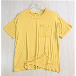 Мягкая хлопковая футболка Tencel с карманом и коротким рукавом