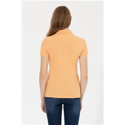 Kadın Turuncu Basic Polo Yaka Tişört