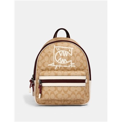 Vale Medium Charlie Backpack In Signature Canvas With Rexy By Guang Yu