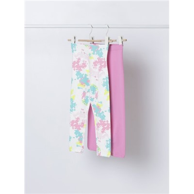 2-PACK OF LONG BASIC PLAIN AND PRINTED LEGGINGS