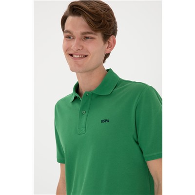 Erkek Regular Fit Polo Yaka Yeşil Basic Tişört