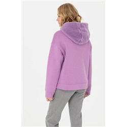 Kadın Lila Kapüşonlu Sweatshirt