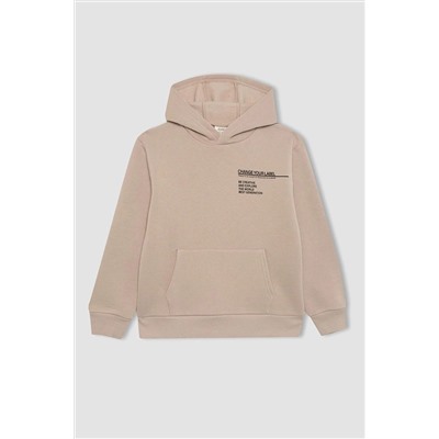 Defacto Erkek Çocuk Kapüşonlu Baskılı Kalın Sweatshirt A9778A823WN