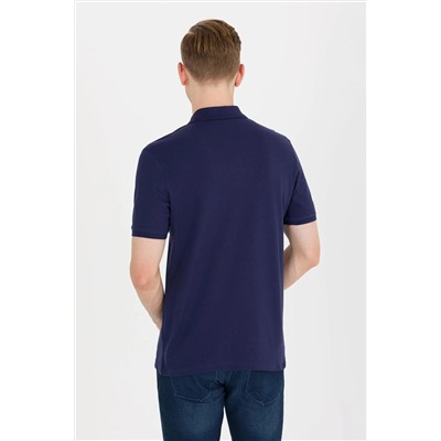 Erkek Lacivert Basic Polo Yaka Tişört