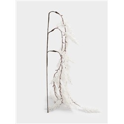Ветка декоративная, 45 см, пластик/бумага, белая, Заснеженная ветка, Interior silver