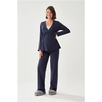 Dagi Lacivert Hamile Pijama Takım 21WW17077BD_LC_42