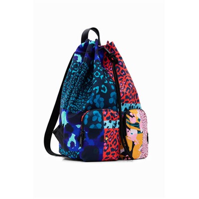 Mochila grande patch animal print