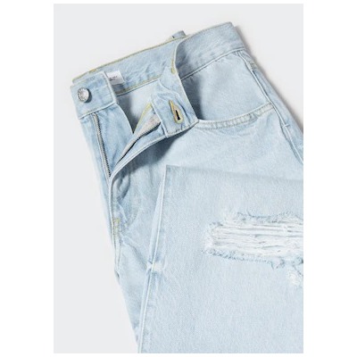 Jeans wideleg rotos decorativos