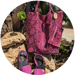 Ab. Zapatos 3106-8 magenta+PELLE - Shopper PITON FUXIA АКЦИЯ