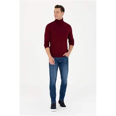Erkek Bordo Basic Kazak