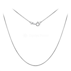 Цепь из серебра родированная - Снейк, 40 см 1808R015L40