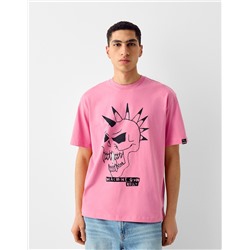 Boxy fit short sleeve T-shirt with Machine Gun Kelly print