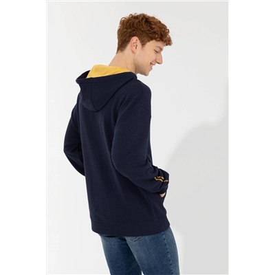 Erkek Lacivert Kapüşonlu Sweatshirt