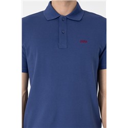 Erkek Regular Fit Polo Yaka Açık Lacivert Basic Tişört
