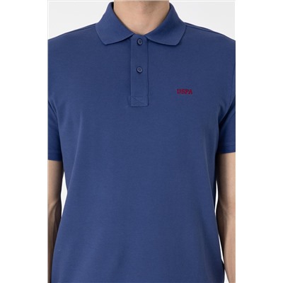 Erkek Regular Fit Polo Yaka Açık Lacivert Basic Tişört
