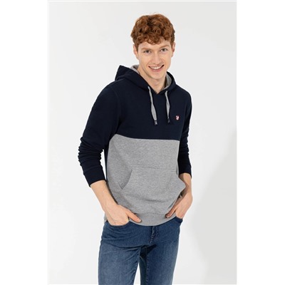 Erkek Lacivert Kapüşonlu Sweatshirt