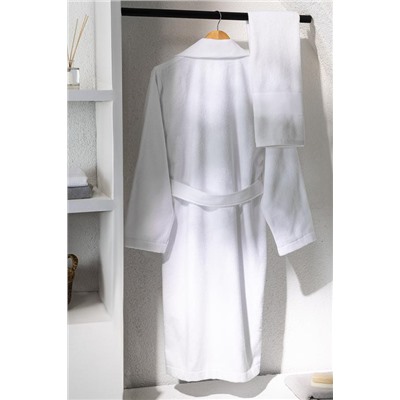 Carole Unisex %100 Pamuk Bornoz Set - Beyaz - Lüks Koleksiyon