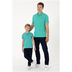 Erkek Çocuk Mint Basic Polo Yaka Tişört