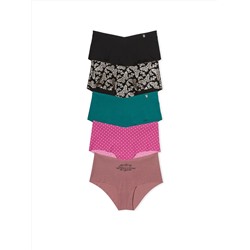 5-Pack No-Show Cheeky Panties