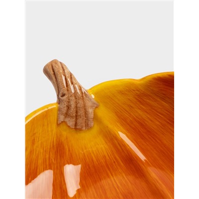 Блюдо, 23 см, керамика, оранжевое, Тыква, Bright pumpkin